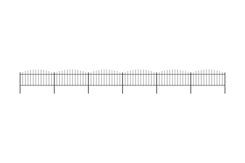 Hagegjerde med spydtopp stål (0,5-0,75)x10,2 m svart - Svart - Hagemøbler & utemiljø - Hagedekorasjon & utemiljø - Gjerder & Grinder