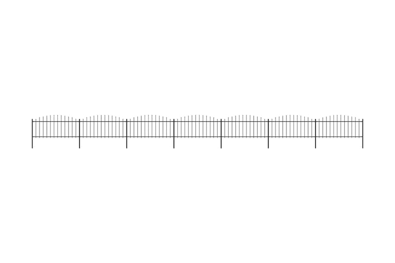 Hagegjerde med spydtopp stål (0,5-0,75)x11,9 m svart - Svart - Hagemøbler & utemiljø - Hagedekorasjon & utemiljø - Gjerder & Grinder