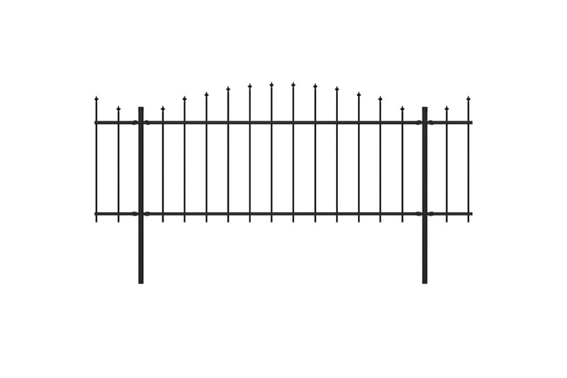 Hagegjerde med spydtopp stål (0,5-0,75)x13,6 m svart - Svart - Hagemøbler & utemiljø - Hagedekorasjon & utemiljø - Gjerder & Grinder