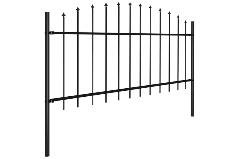 Hagegjerde med spydtopp stål (0,5-0,75)x13,6 m svart - Svart - Hagemøbler & utemiljø - Hagedekorasjon & utemiljø - Gjerder & Grinder