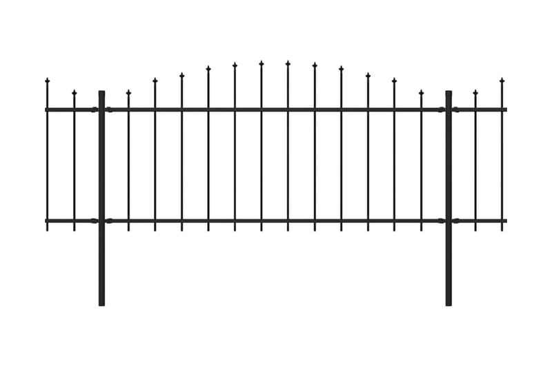 Hagegjerde med spydtopp stål (0,5-0,75)x3,4 m svart - Svart - Hagemøbler & utemiljø - Hagedekorasjon & utemiljø - Gjerder & Grinder