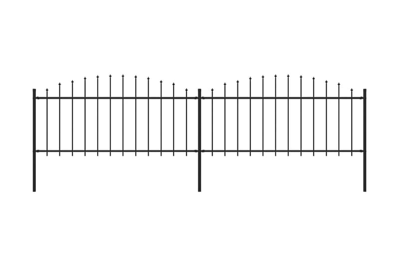 Hagegjerde med spydtopp stål (0,5-0,75)x3,4 m svart - Svart - Hagemøbler & utemiljø - Hagedekorasjon & utemiljø - Gjerder & Grinder