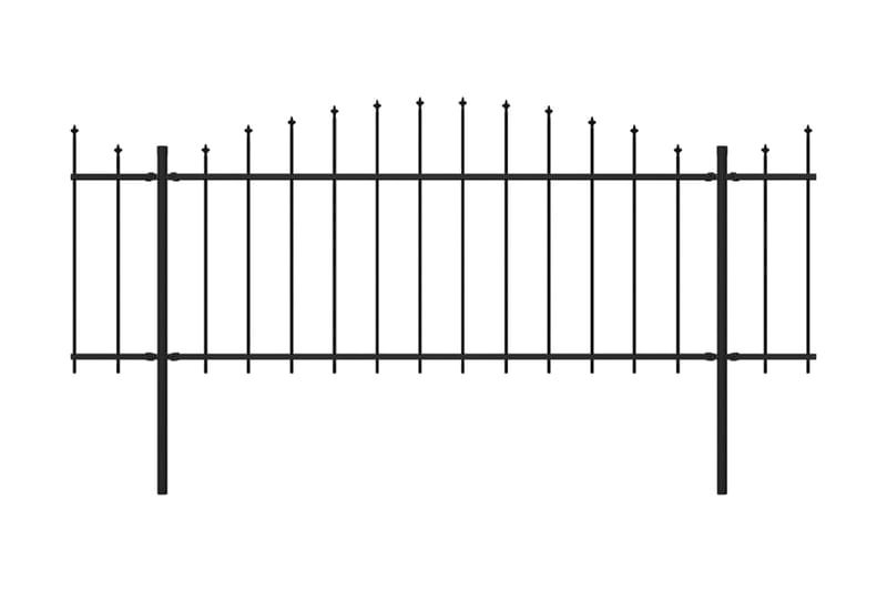 Hagegjerde med spydtopp stål (0,5-0,75)x6,8 m svart - Svart - Hagemøbler & utemiljø - Hagedekorasjon & utemiljø - Gjerder & Grinder