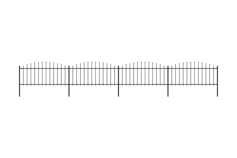 Hagegjerde med spydtopp stål (0,5-0,75)x6,8 m svart - Svart - Hagemøbler & utemiljø - Hagedekorasjon & utemiljø - Gjerder & Grinder