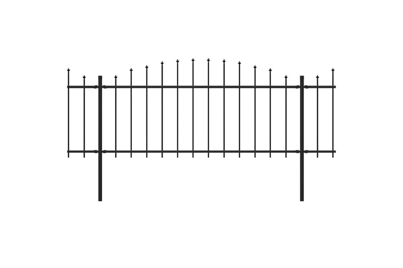 Hagegjerde med spydtopp stål (0,5-0,75)x8,5 m svart - Svart - Hagemøbler & utemiljø - Hagedekorasjon & utemiljø - Gjerder & Grinder