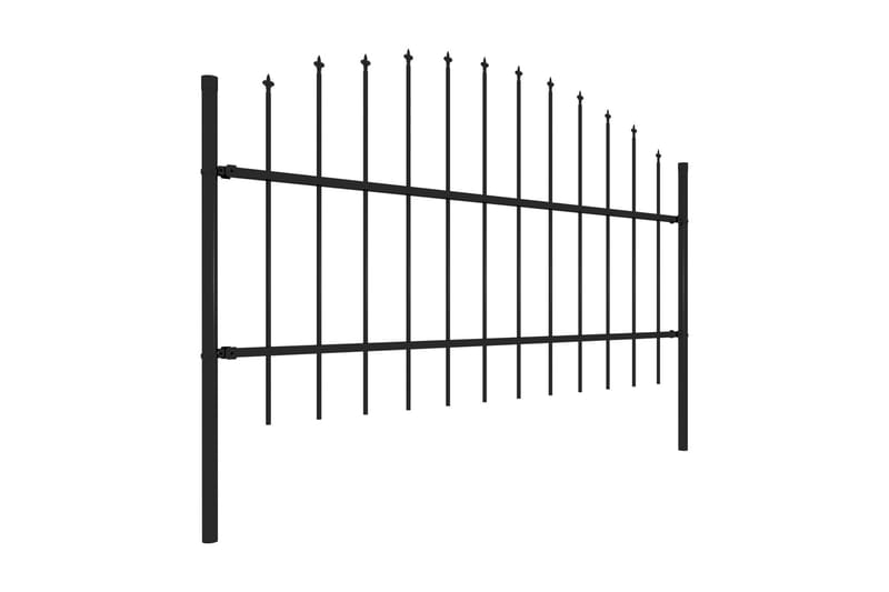 Hagegjerde med spydtopp stål (0,75-1)x1,7 m svart - Hagemøbler & utemiljø - Hagedekorasjon & utemiljø - Gjerder & Grinder