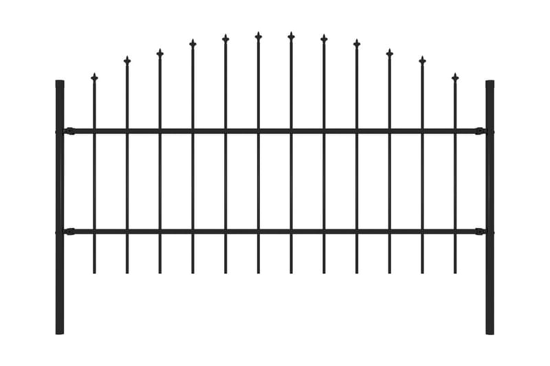 Hagegjerde med spydtopp stål (0,75-1)x1,7 m svart - Hagemøbler & utemiljø - Hagedekorasjon & utemiljø - Gjerder & Grinder