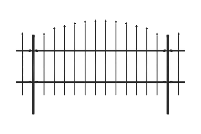 Hagegjerde med spydtopp stål (0,75-1)x10,2 m svart - Hagemøbler & utemiljø - Hagedekorasjon & utemiljø - Gjerder & Grinder