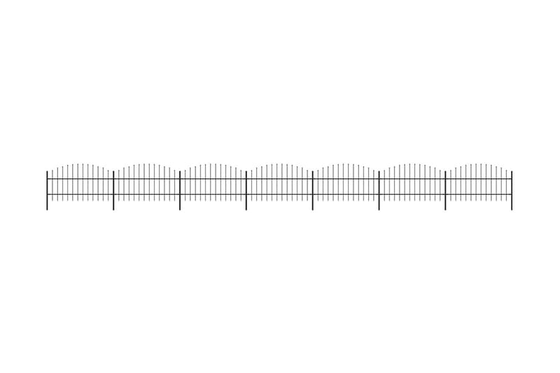 Hagegjerde med spydtopp stål (0,75-1)x11,9 m svart - Hagemøbler & utemiljø - Hagedekorasjon & utemiljø - Gjerder & Grinder