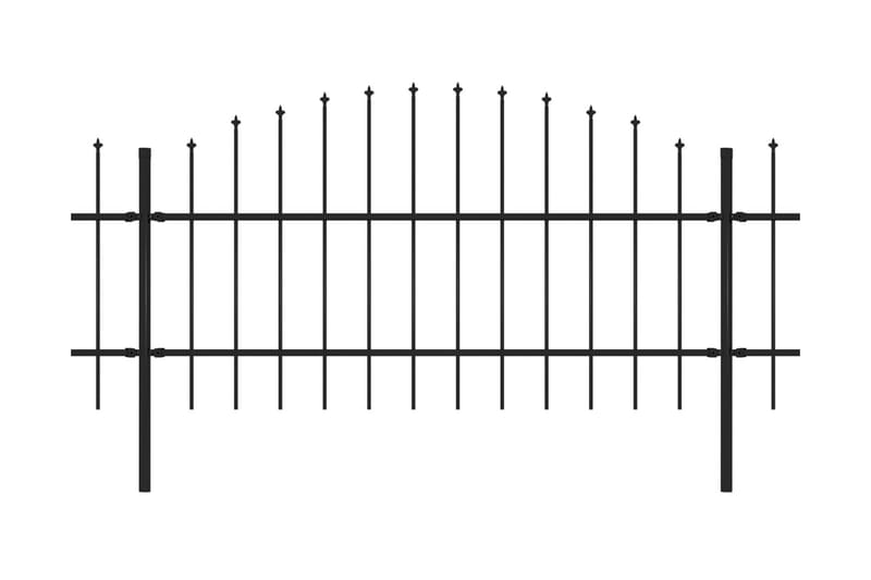 Hagegjerde med spydtopp stål (0,75-1)x13,6 m svart - Hagemøbler & utemiljø - Hagedekorasjon & utemiljø - Gjerder & Grinder