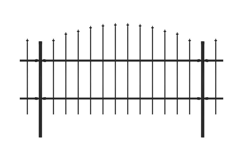 Hagegjerde med spydtopp stål (0,75-1)x3,4 m svart - Svart - Hagemøbler & utemiljø - Hagedekorasjon & utemiljø - Gjerder & Grinder