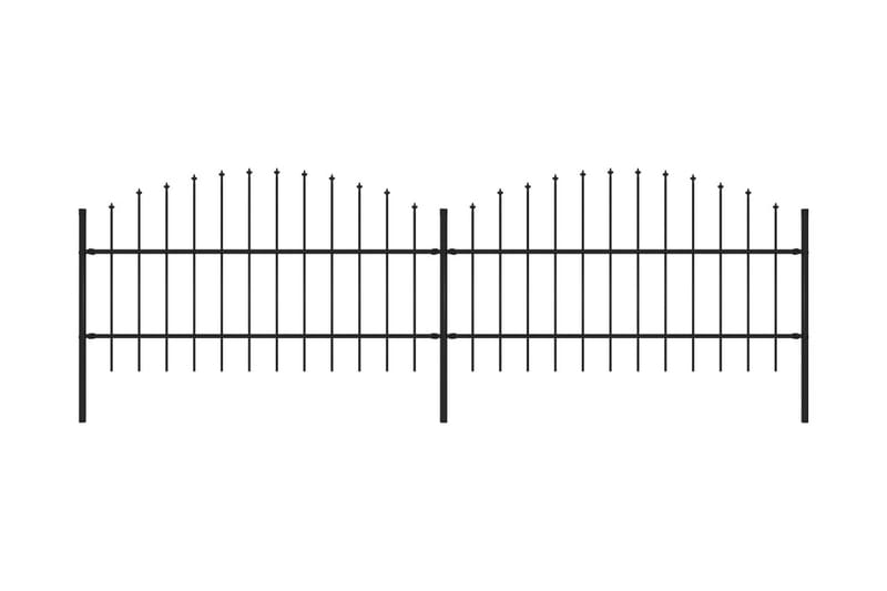 Hagegjerde med spydtopp stål (0,75-1)x3,4 m svart - Svart - Hagemøbler & utemiljø - Hagedekorasjon & utemiljø - Gjerder & Grinder