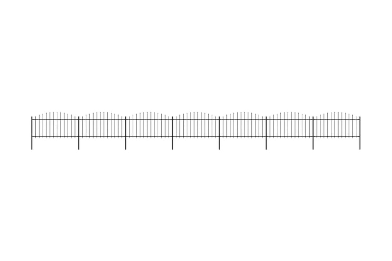 Hagegjerde med spydtopp stål (1,25-1,5)x11,9 m svart - Hagemøbler & utemiljø - Hagedekorasjon & utemiljø - Gjerder & Grinder