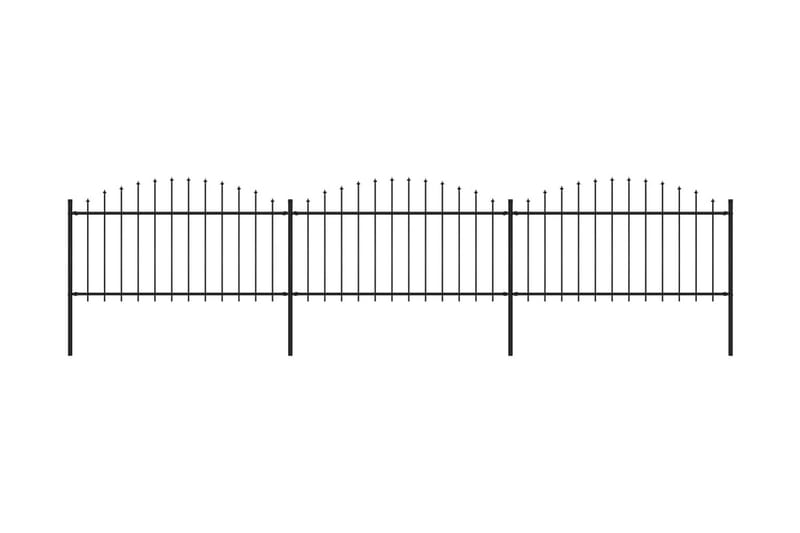 Hagegjerde med spydtopp stål (1,25-1,5)x5,1 m svart - Hagemøbler & utemiljø - Hagedekorasjon & utemiljø - Gjerder & Grinder