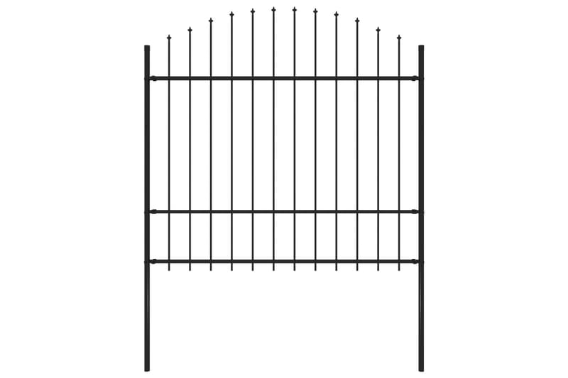 Hagegjerde med spydtopp stål (1,5-1,75)x1,7 m svart - Hagemøbler & utemiljø - Hagedekorasjon & utemiljø - Gjerder & Grinder