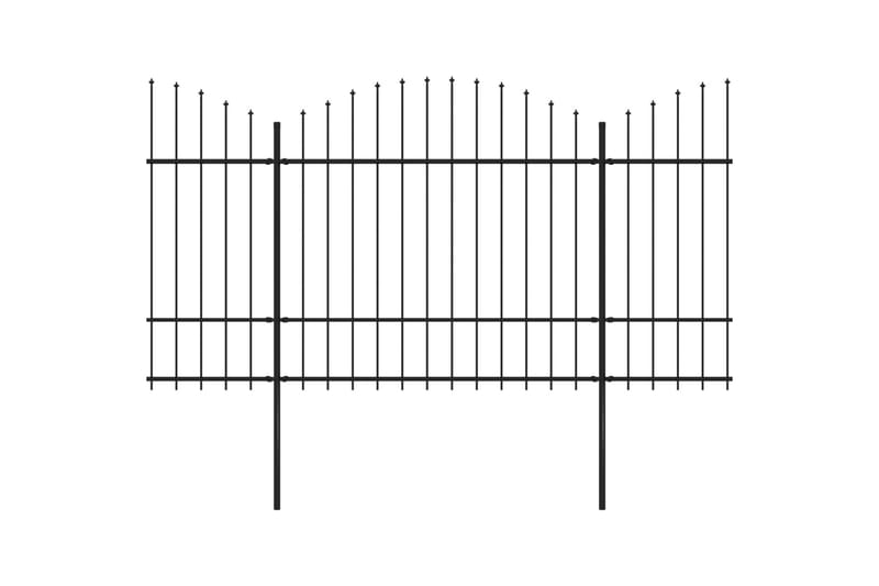 Hagegjerde med spydtopp stål (1,5-1,75)x10,2 m svart - Hagemøbler & utemiljø - Hagedekorasjon & utemiljø - Gjerder & Grinder