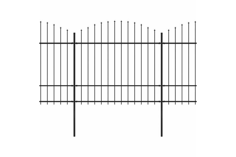 Hagegjerde med spydtopp stål (1,5-1,75)x13,6 m svart - Hagemøbler & utemiljø - Hagedekorasjon & utemiljø - Gjerder & Grinder