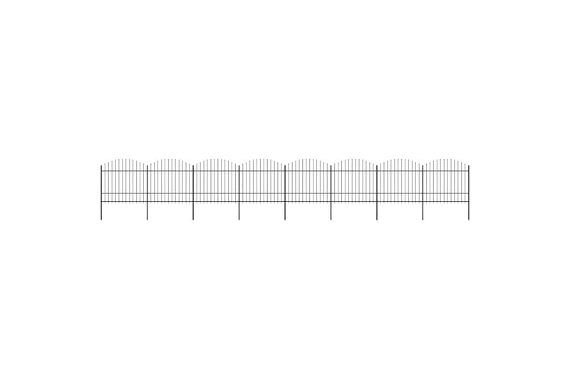 Hagegjerde med spydtopp stål (1,5-1,75)x13,6 m svart - Hagemøbler & utemiljø - Hagedekorasjon & utemiljø - Gjerder & Grinder