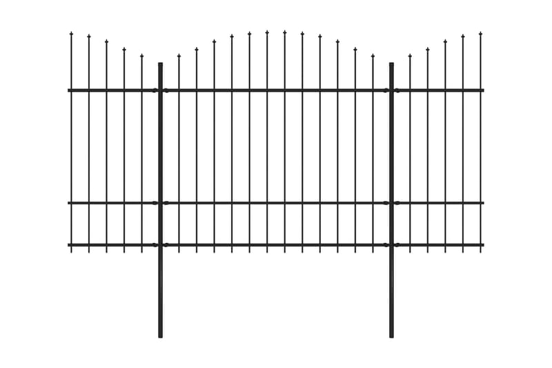 Hagegjerde med spydtopp stål (1,5-1,75)x3,4 m svart - Svart - Hagemøbler & utemiljø - Hagedekorasjon & utemiljø - Gjerder & Grinder