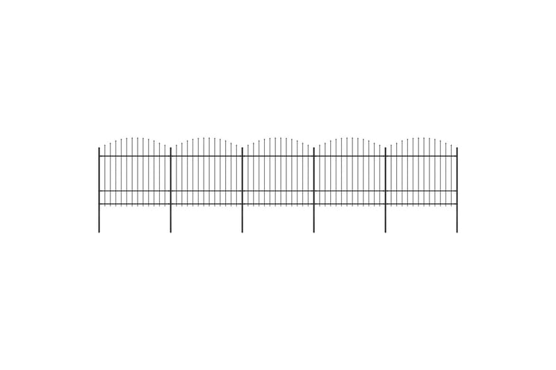 Hagegjerde med spydtopp stål (1,5-1,75)x8,5 m svart - Hagemøbler & utemiljø - Hagedekorasjon & utemiljø - Gjerder & Grinder