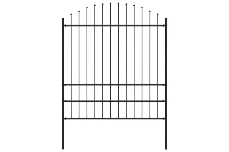 Hagegjerde med spydtopp stål (1,75-2)x1,7 m svart - Hagemøbler & utemiljø - Hagedekorasjon & utemiljø - Gjerder & Grinder