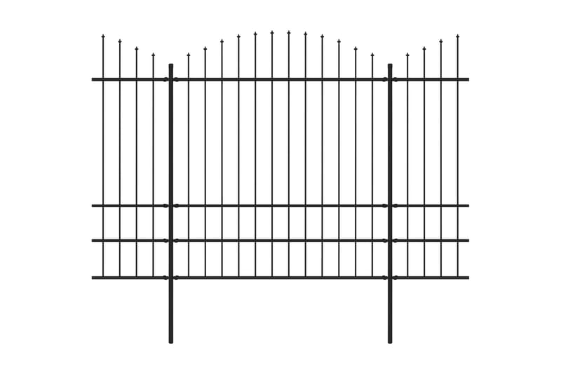 Hagegjerde med spydtopp stål (1,75-2)x11,9 m svart - Gjerder & Grinder