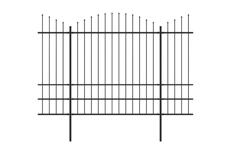 Hagegjerde med spydtopp stål (1,75-2)x11,9 m svart - Hagemøbler & utemiljø - Hagedekorasjon & utemiljø - Gjerder & Grinder