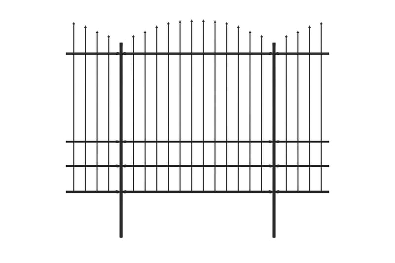 Hagegjerde med spydtopp stål (1,75-2)x5,1 m svart - Hagemøbler & utemiljø - Hagedekorasjon & utemiljø - Gjerder & Grinder