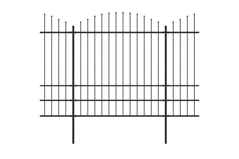 Hagegjerde med spydtopp stål (1,75-2)x6,8 m svart - Hagemøbler & utemiljø - Hagedekorasjon & utemiljø - Gjerder & Grinder