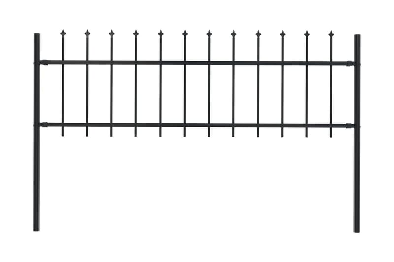 Hagegjerde med spydtopp stål 1,7x0,6 m svart - Hagemøbler & utemiljø - Hagedekorasjon & utemiljø - Gjerder & Grinder