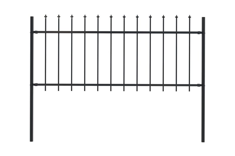 Hagegjerde med spydtopp stål 1,7x0,8 m svart - Hagemøbler & utemiljø - Hagedekorasjon & utemiljø - Gjerder & Grinder