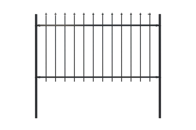 Hagegjerde med spydtopp stål 1,7x1 m svart - Hagemøbler & utemiljø - Hagedekorasjon & utemiljø - Gjerder & Grinder