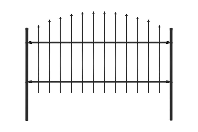 Hagegjerde med spydtopp stål (1-1,25)x1,7 m svart - Hagemøbler & utemiljø - Hagedekorasjon & utemiljø - Gjerder & Grinder