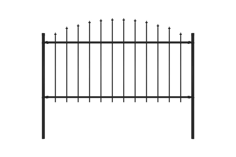 Hagegjerde med spydtopp stål (1-1,25)x1,7 m svart - Hagemøbler & utemiljø - Hagedekorasjon & utemiljø - Gjerder & Grinder