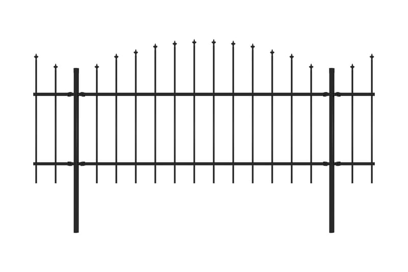 Hagegjerde med spydtopp stål (1-1,25)x10,2 m svart - Hagemøbler & utemiljø - Hagedekorasjon & utemiljø - Gjerder & Grinder