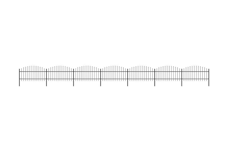 Hagegjerde med spydtopp stål (1-1,25)x11,9 m svart - Hagemøbler & utemiljø - Hagedekorasjon & utemiljø - Gjerder & Grinder