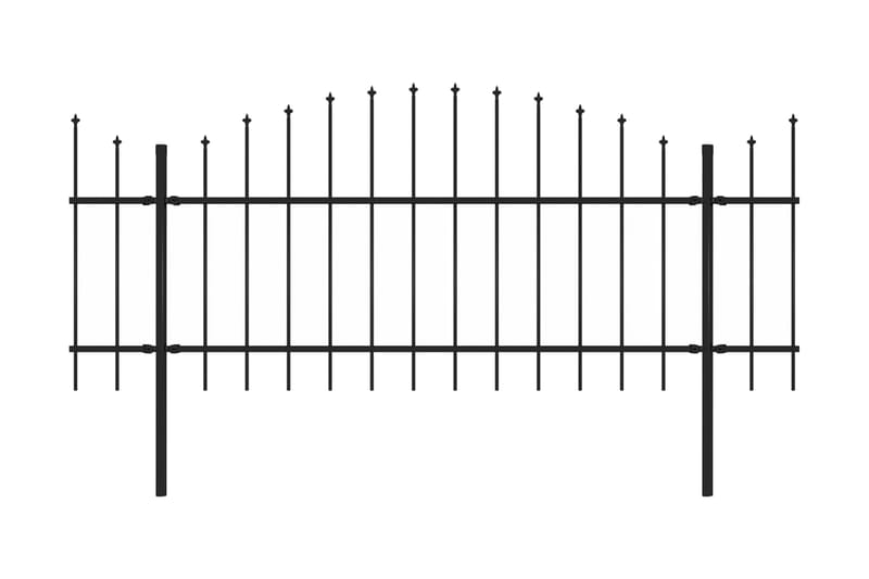 Hagegjerde med spydtopp stål (1-1,25)x15,3 m svart - Hagemøbler & utemiljø - Hagedekorasjon & utemiljø - Gjerder & Grinder