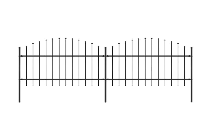 Hagegjerde med spydtopp stål (1-1,25)x3,4 m svart - Hagemøbler & utemiljø - Hagedekorasjon & utemiljø - Gjerder & Grinder