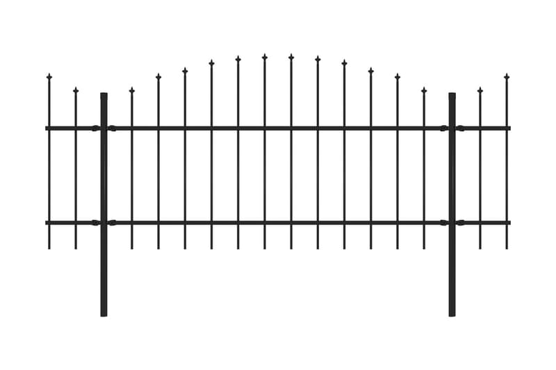 Hagegjerde med spydtopp stål (1-1,25)x5,1 m svart - Hagemøbler & utemiljø - Hagedekorasjon & utemiljø - Gjerder & Grinder