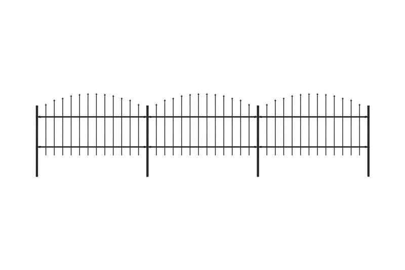 Hagegjerde med spydtopp stål (1-1,25)x5,1 m svart - Hagemøbler & utemiljø - Hagedekorasjon & utemiljø - Gjerder & Grinder