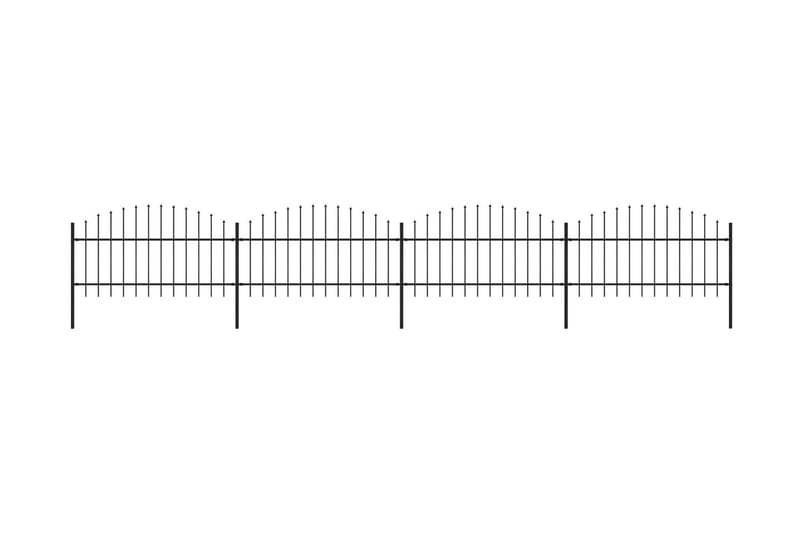 Hagegjerde med spydtopp stål (1-1,25)x6,8 m svart - Hagemøbler & utemiljø - Hagedekorasjon & utemiljø - Gjerder & Grinder