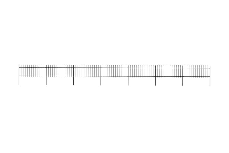 Hagegjerde med spydtopp stål 11,9x0,8 m svart - Svart - Hagemøbler & utemiljø - Hagedekorasjon & utemiljø - Gjerder & Grinder