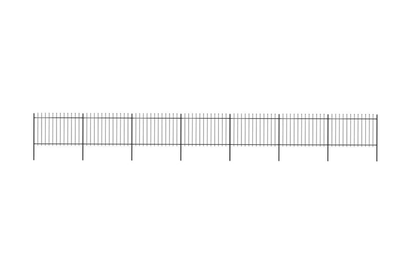 Hagegjerde med spydtopp stål 11,9x1,2 m svart - Svart - Hagemøbler & utemiljø - Hagedekorasjon & utemiljø - Gjerder & Grinder