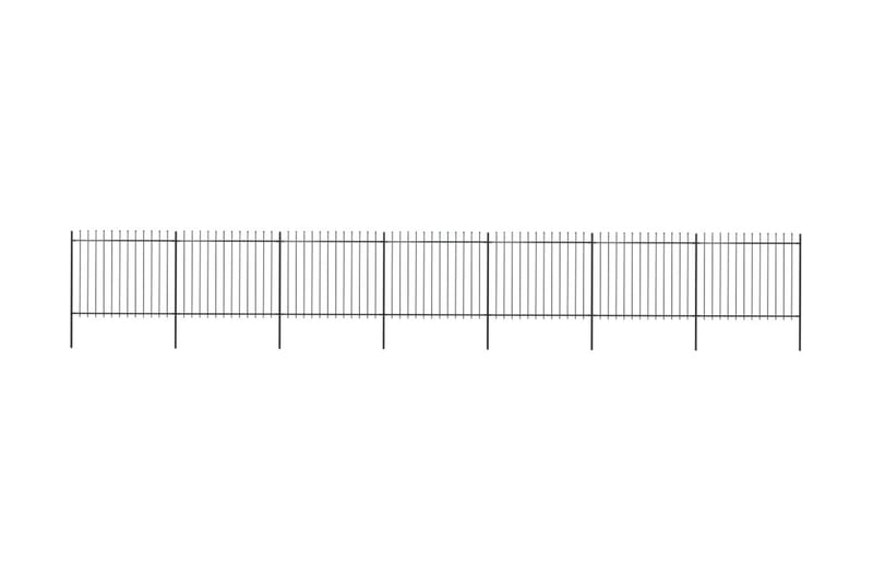 Hagegjerde med spydtopp stål 11,9x1,5 m svart - Svart - Hagemøbler & utemiljø - Hagedekorasjon & utemiljø - Gjerder & Grinder