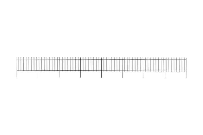 Hagegjerde med spydtopp stål 13,6x1,2 m svart - Svart - Hagemøbler & utemiljø - Hagedekorasjon & utemiljø - Gjerder & Grinder