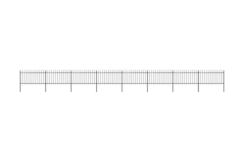 Hagegjerde med spydtopp stål 13,6x1 m svart - Svart - Hagemøbler & utemiljø - Hagedekorasjon & utemiljø - Gjerder & Grinder