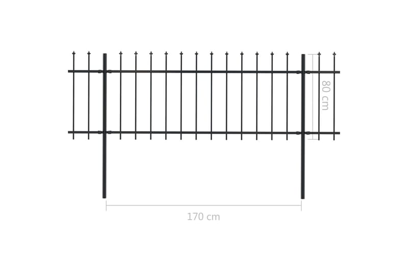 Hagegjerde med spydtopp stål 15,3x0,8 m svart - Hagemøbler & utemiljø - Hagedekorasjon & utemiljø - Gjerder & Grinder