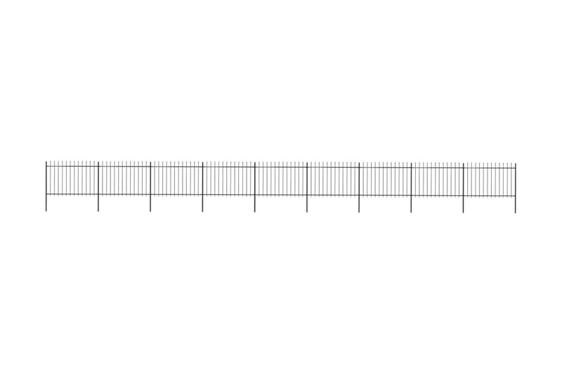 Hagegjerde med spydtopp stål 15,3x1,2 m svart - Svart - Hagemøbler & utemiljø - Hagedekorasjon & utemiljø - Gjerder & Grinder