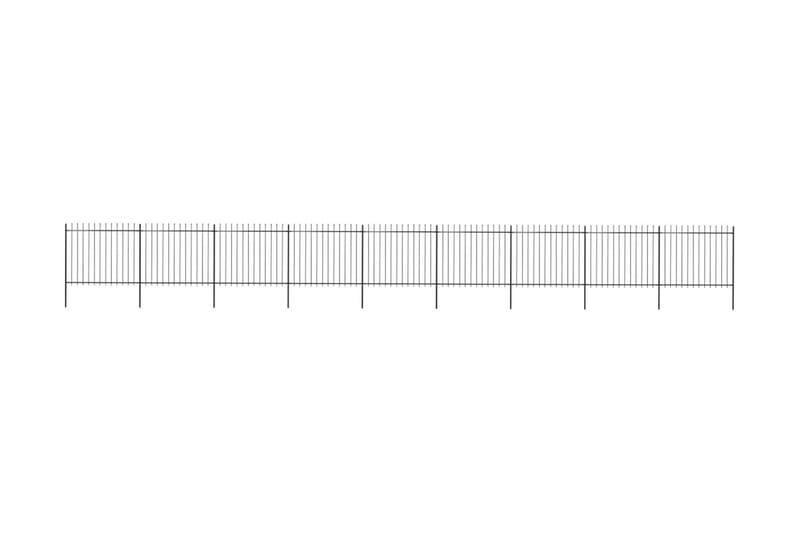 Hagegjerde med spydtopp stål 15,3x1,5 m svart - Svart - Hagemøbler & utemiljø - Hagedekorasjon & utemiljø - Gjerder & Grinder