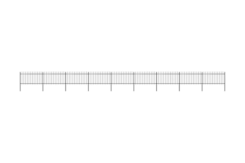 Hagegjerde med spydtopp stål 15,3x1 m svart - Svart - Hagemøbler & utemiljø - Hagedekorasjon & utemiljø - Gjerder & Grinder